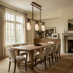 Welden Walnut Leather Linear Chandelier
