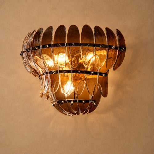 Alieence Smoke Glass Tiered Sconce