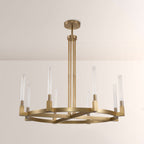 Cannele Glass Round Chandelier 36''