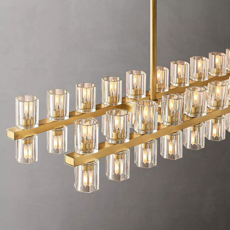 Industrial Rectangular Crystal Chandelier - Yami Lightings