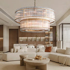 Marcia Glass TWO-TIER Round Chandelier D60" - Yami Lightings