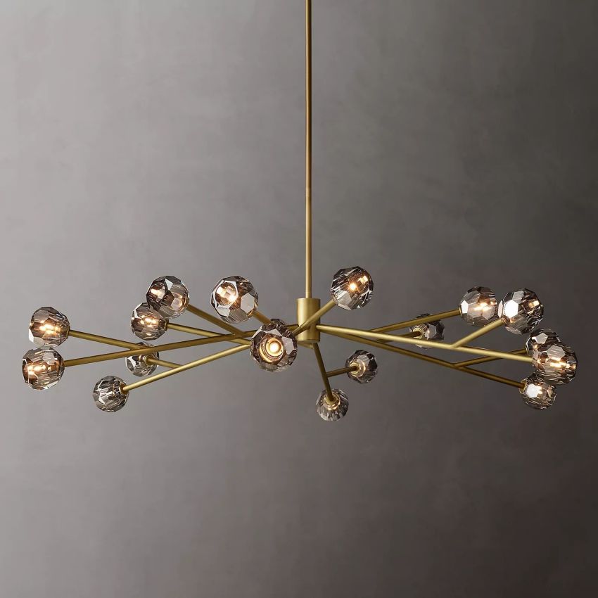 Belle De Crystal Ball Round Chandelier 72" - Yami Lightings