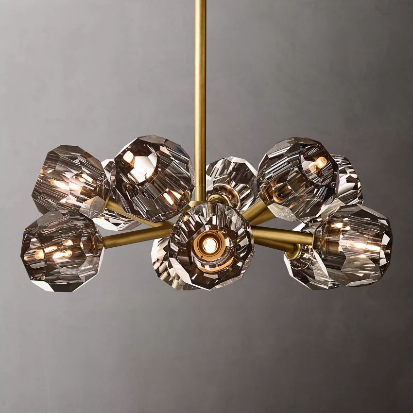 Belle De Crystal Ball Round Chandelier 24" - Yami Lightings