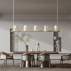 Penelope Modern Clear Glass Linear Chandelier - Yami Lightings