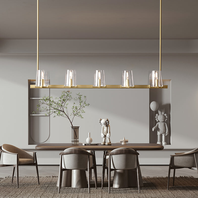 Penelope Modern Clear Glass Linear Chandelier - Yami Lightings