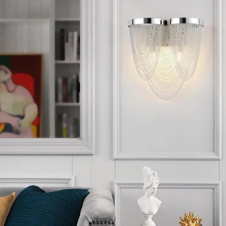 Aluminum Chain Tassel Wall Sconce - Yami Lightings