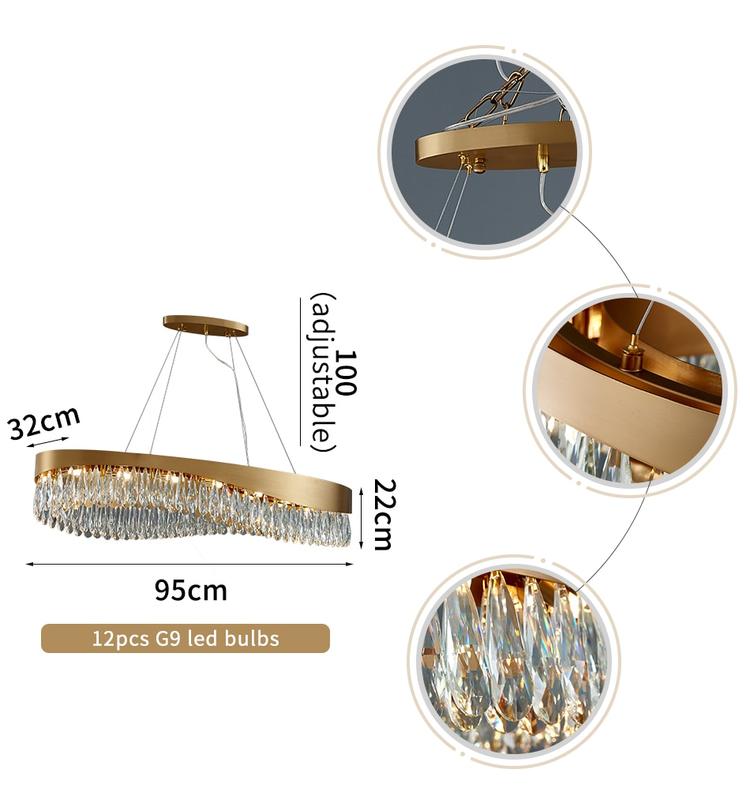 Ariana OvaL Crystal Chandelier - Yami Lightings