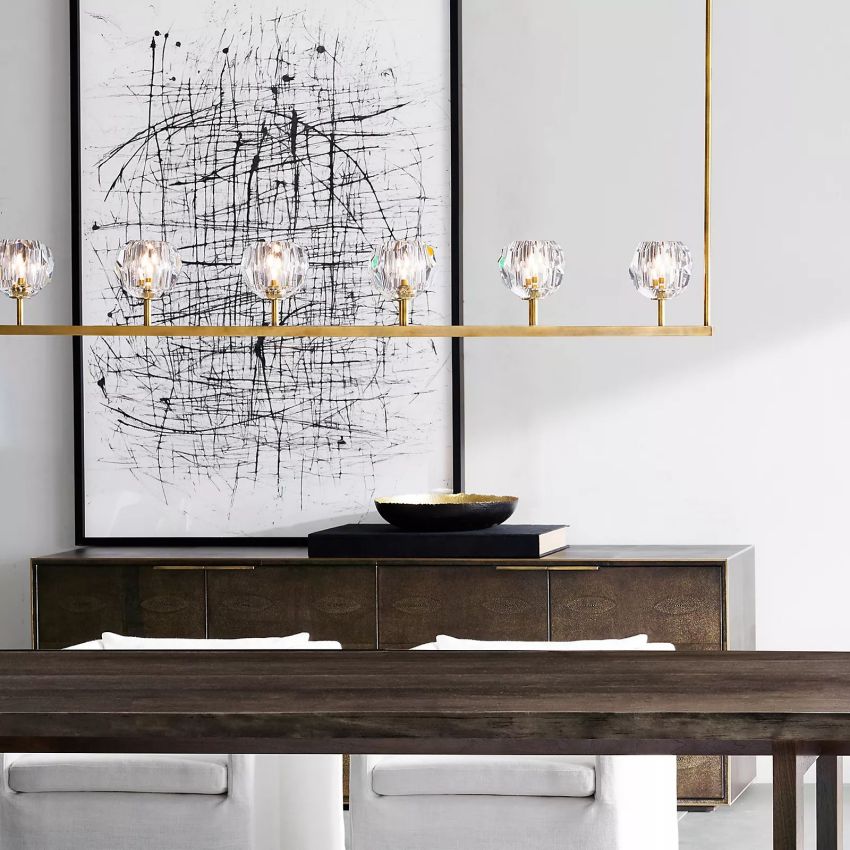 Belle De Crystal Linear Chandelier W 60" - Yami Lightings