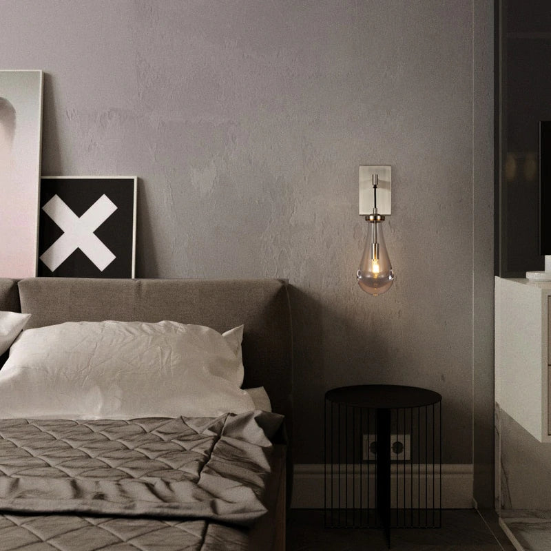 Raindrop Sconce Satin Nickel - Yami Lightings