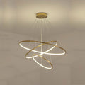 Amina Staircase Gold Multi Rings Chandelier Lobby Villa - Yami Lightings