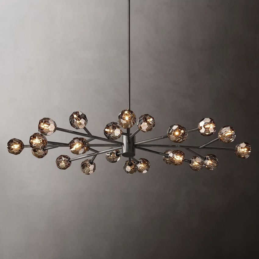 Belle De Crystal Ball Oval Chandelier 72" - Yami Lightings