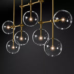 Glass Globe Moblie Linear Chandelier 60" - Yami Lightings