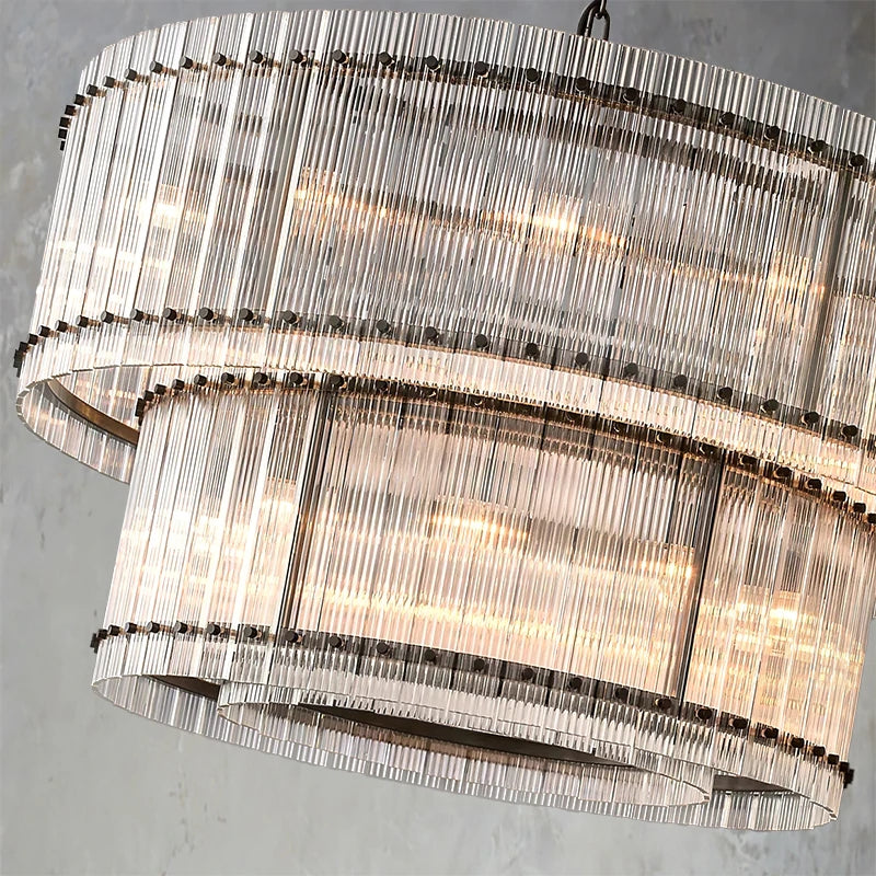 Marcia Glass TWO-TIER Round Chandelier D48" - Yami Lightings