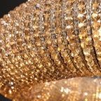 Luxury Crystal Halo Amber Round Chandeliers - Yami Lightings