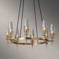 Delia Brass Chandelier Glass Lighting - Yami Lightings