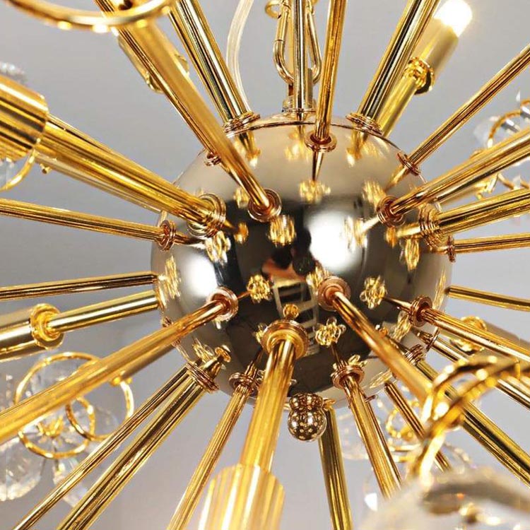 Golden Faceted Crystal Petal Dandelion Chandelier - Yami Lightings