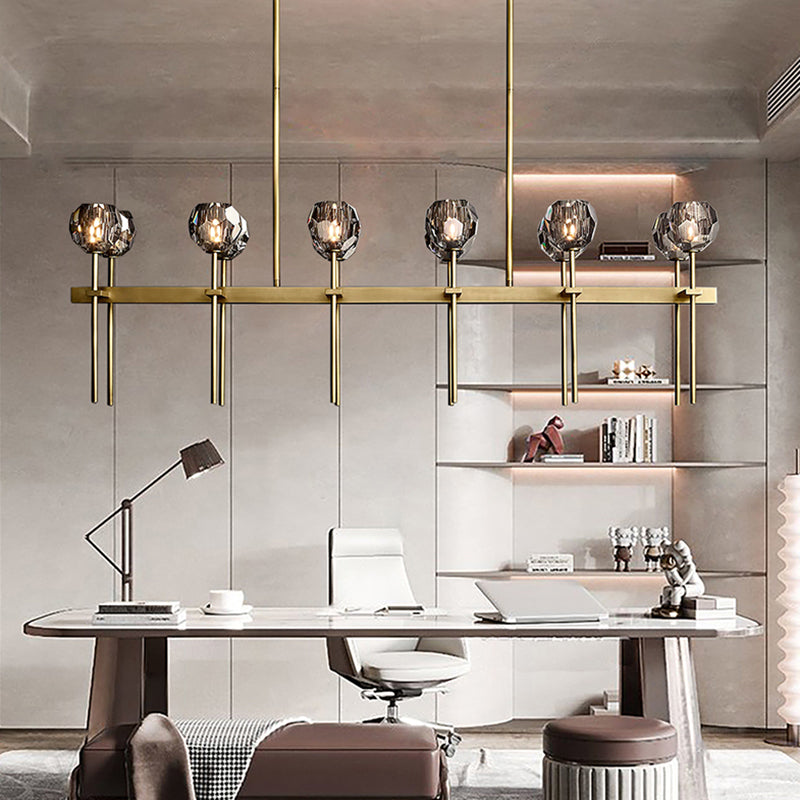 Belle De Crystal Double Linear Chandelier W 60" - Yami Lightings