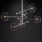 Glass Globe Mobile Six-Arm Chandelier 54" - Yami Lightings