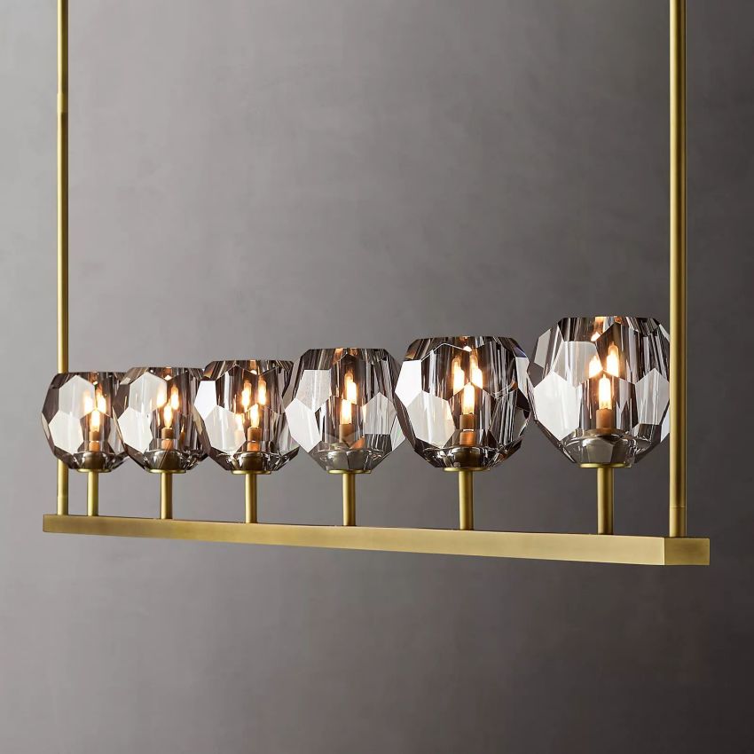 Belle De Crystal Linear Chandelier W 60" - Yami Lightings