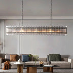 Marcia Glass Rectangular Chandelier 72" - Yami Lightings