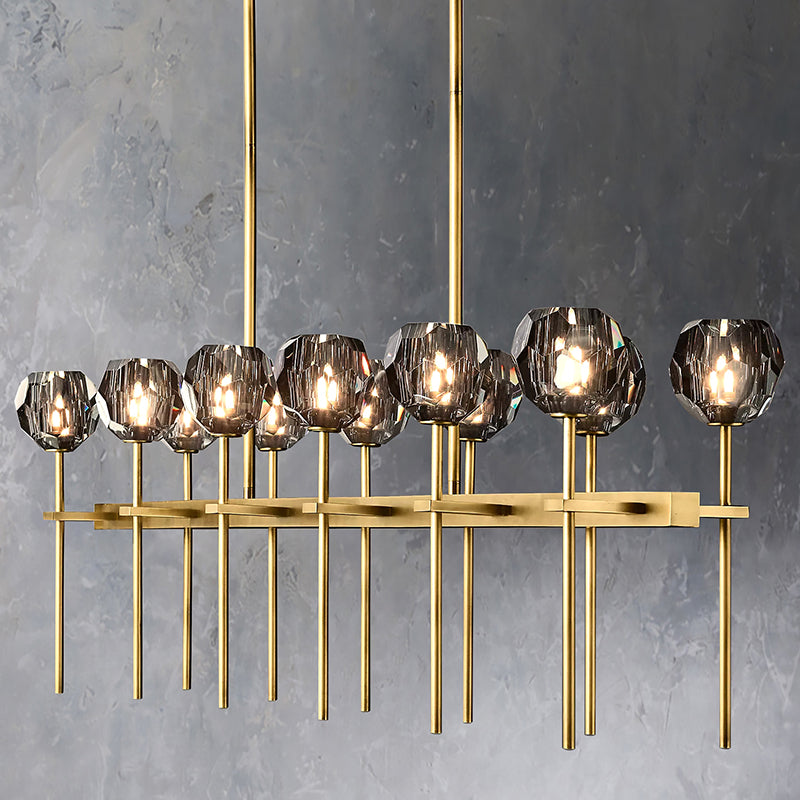 Belle De Crystal Double Linear Chandelier W 60" - Yami Lightings