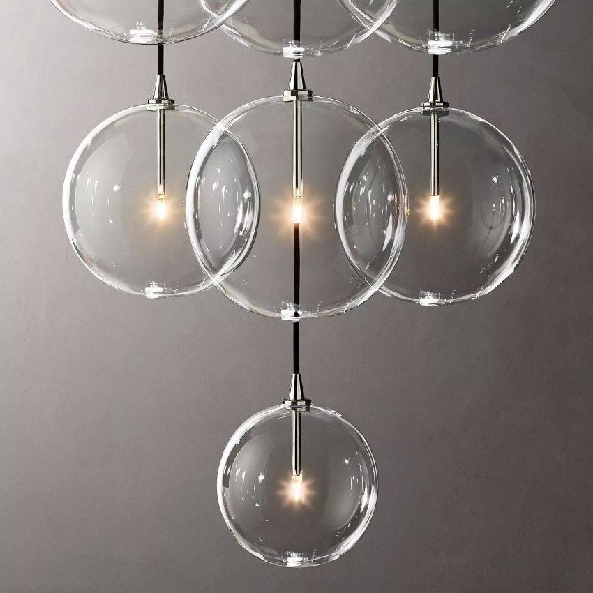 Glass Globe Moblie Cluster Chandelier 44" - Yami Lightings