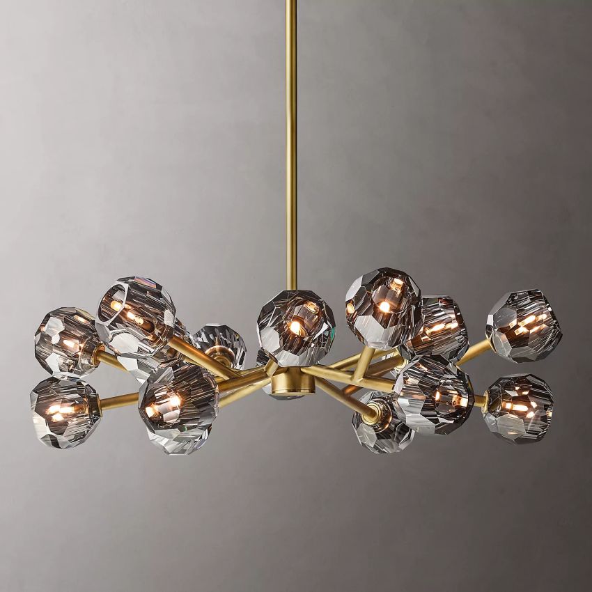 Belle De Crystal Ball Round Chandelier 36" - Yami Lightings