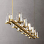Penelope Modern Clear Glass Linear Chandelier - Yami Lightings