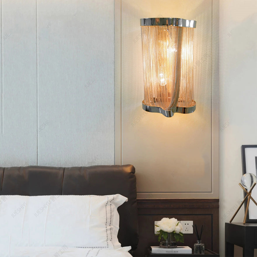 Ashley Aluminum Chain Tassel Wall Sconce - Yami Lightings