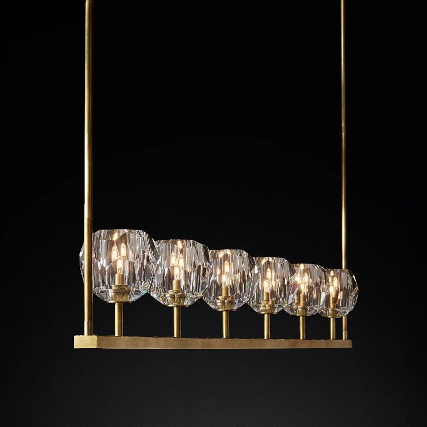 Belle De Crystal Linear Chandelier W 60" - Yami Lightings