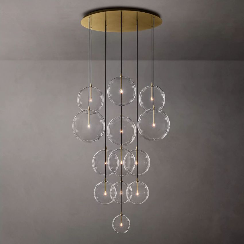 Glass Globe Moblie Cluster Chandelier 44" - Yami Lightings