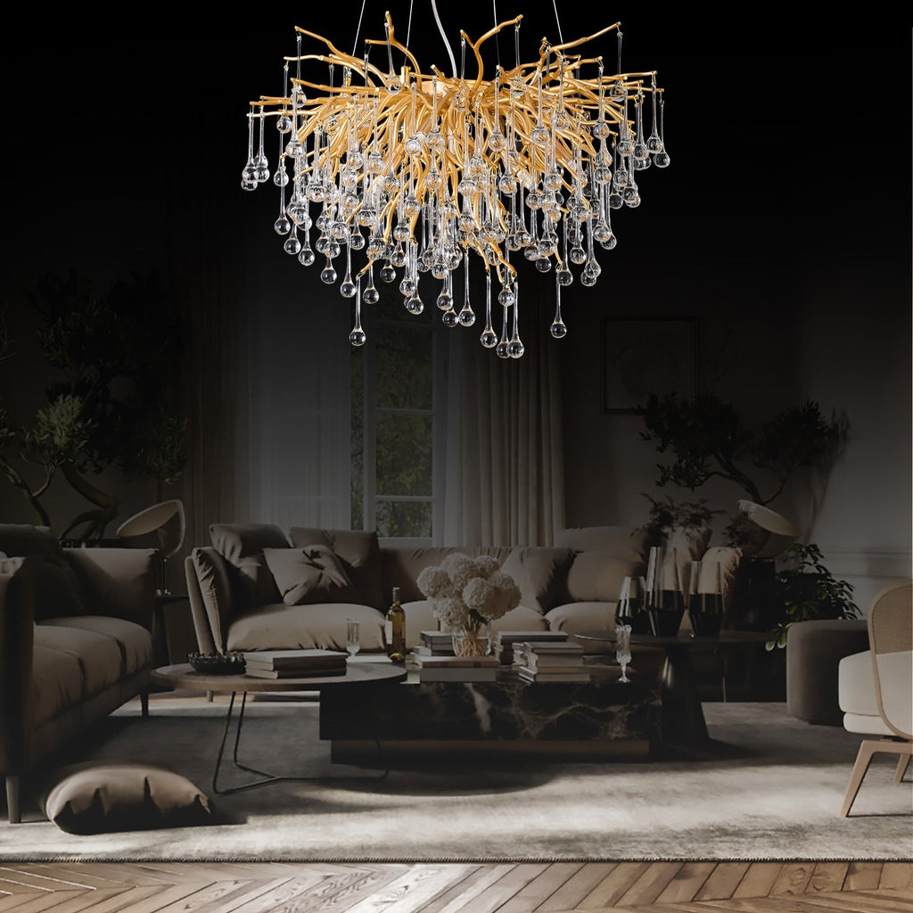 Modern Crystal Branch Raindrop Chandelier - Yami Lightings