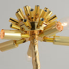 Elva Nordic Ostrich Feather Floor Lamp Brass Lighting - Yami Lightings
