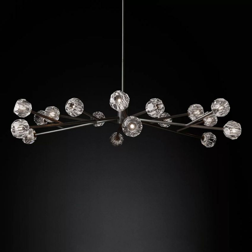 Belle De Crystal Ball Round Chandelier 72" - Yami Lightings