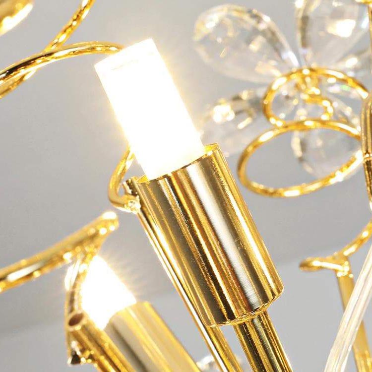 Golden Faceted Crystal Petal Dandelion Chandelier - Yami Lightings