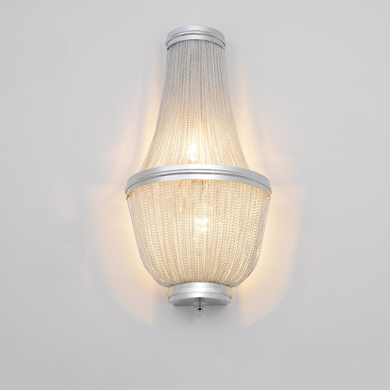 Aluminum Chain Wall Sconce In Living Room - Yami Lightings