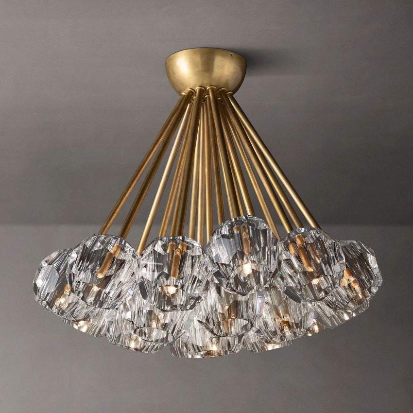 Belle De Crystal Flushmount 24"
