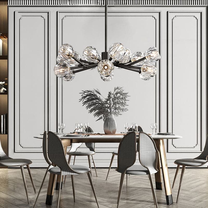 Belle De Crystal Ball Round Chandelier 36" - Yami Lightings