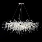 Doris Tree Branch Rectangle Chandelier Silver L45" - Yami Lightings