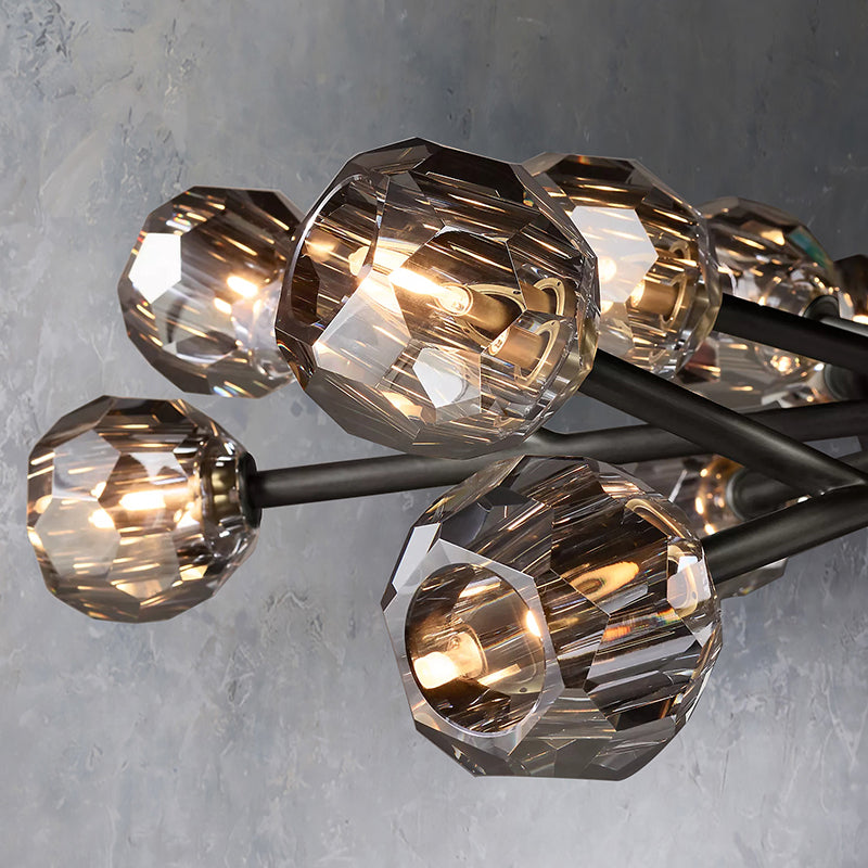 Belle De Crystal Ball Round Chandelier 36" - Yami Lightings