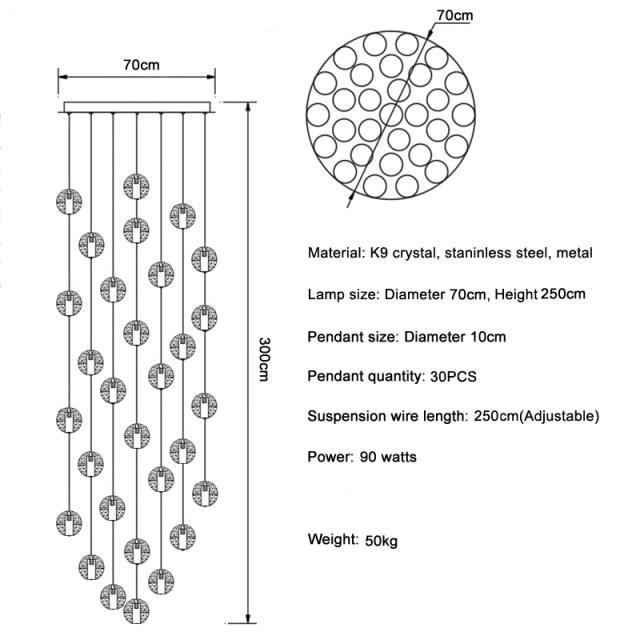 Adonis Suspension Water Drop Chandelier - Yami Lightings