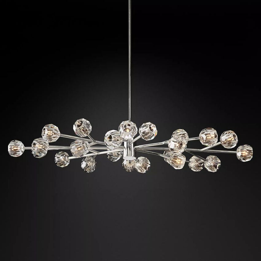Belle De Crystal Ball Oval Chandelier 72" - Yami Lightings