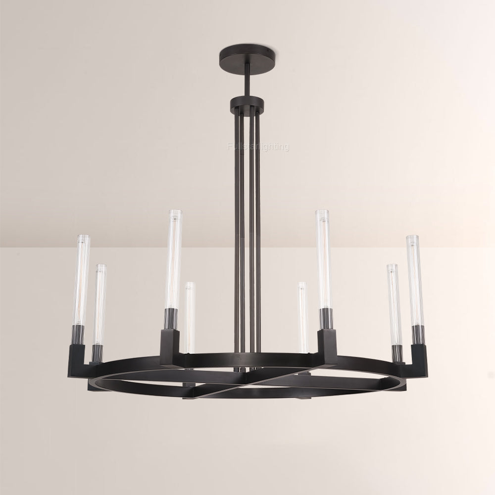 Cannele Glass Round Chandelier 36''