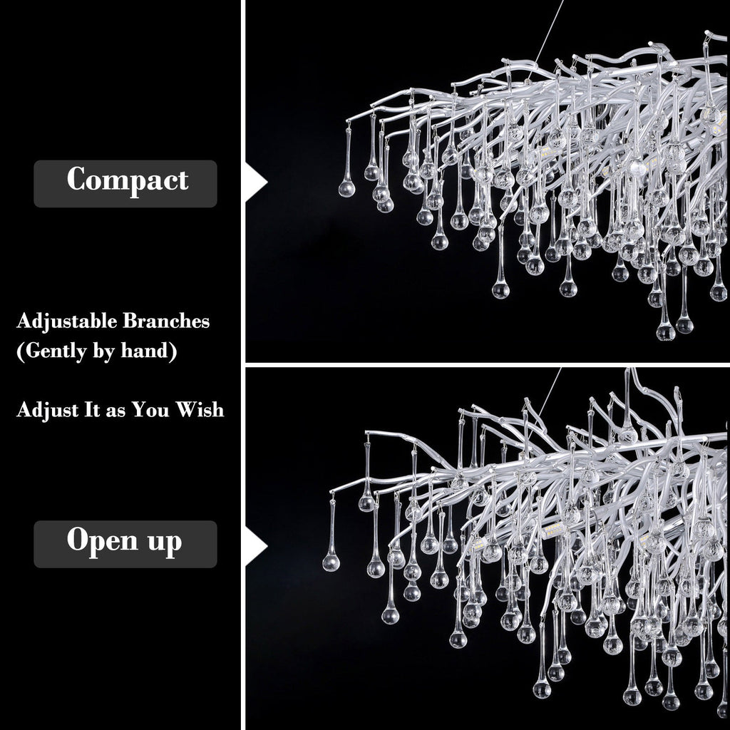 Doris Silver Branch Chandelier Light Fixture - Yami Lightings