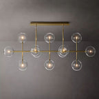 Glass Globe Moblie Linear Chandelier 72" - Yami Lightings