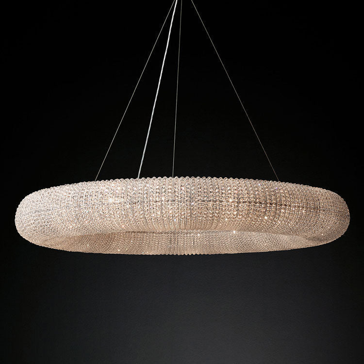 Luxury Crystal Halo Round Chandelier - Yami Lightings
