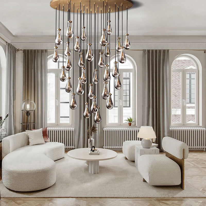 Raindrop Round Chandelier D60" - Yami Lightings