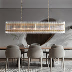 Marcia Glass Rectangular Chandelier 54" - Yami Lightings
