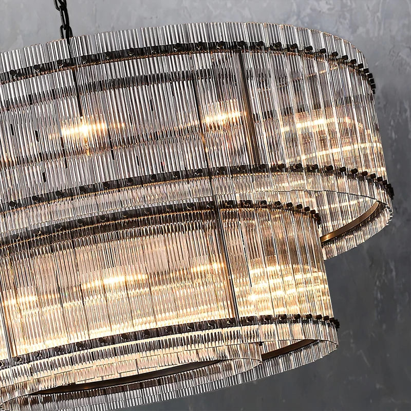 Marcia Glass TWO-TIER Round Chandelier D60" - Yami Lightings