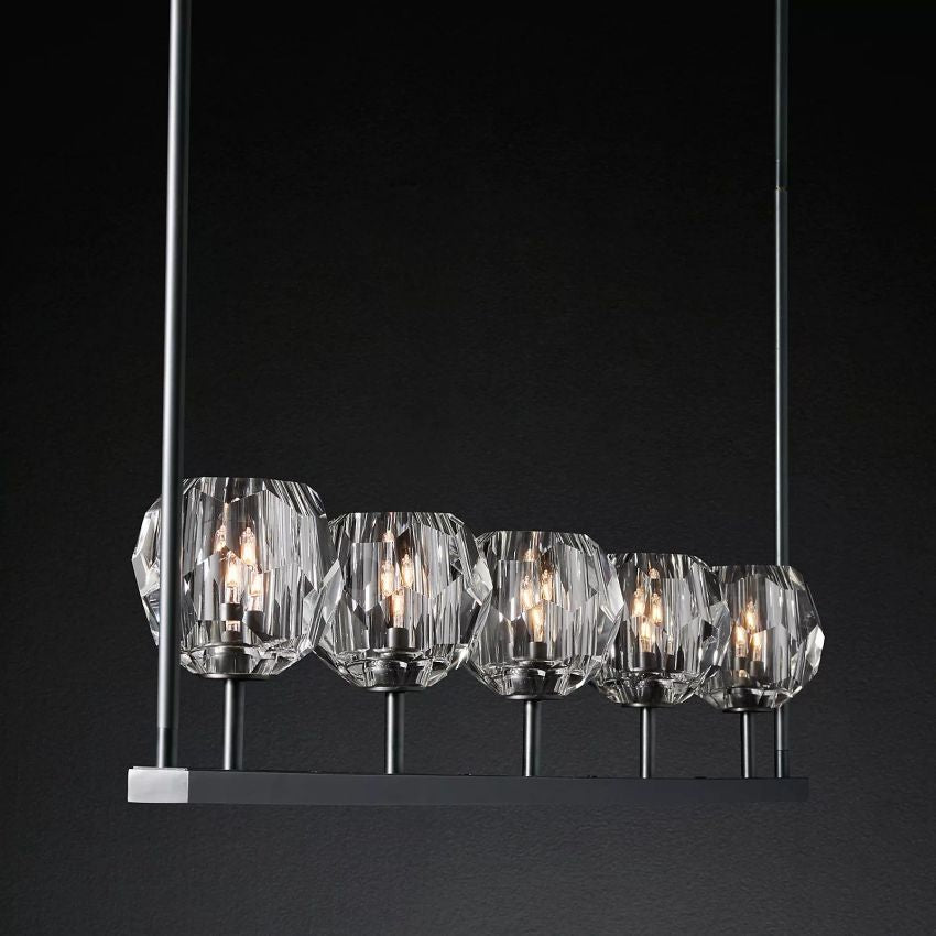 Belle De Crystal Linear Chandelier W 60" - Yami Lightings